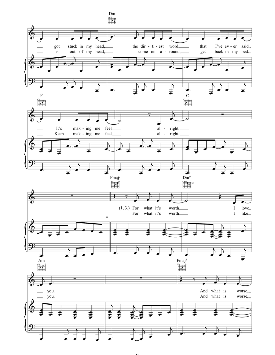 For What It's Worth For What It's Worth Piano, Vocal, Guitar scores gallery preview page 3