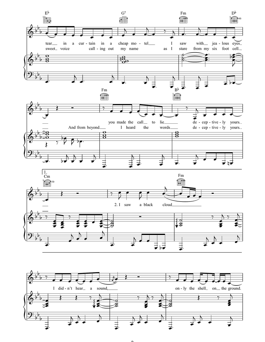 Deceptively Yours Deceptively Yours Piano, Vocal, Guitar scores gallery preview page 3