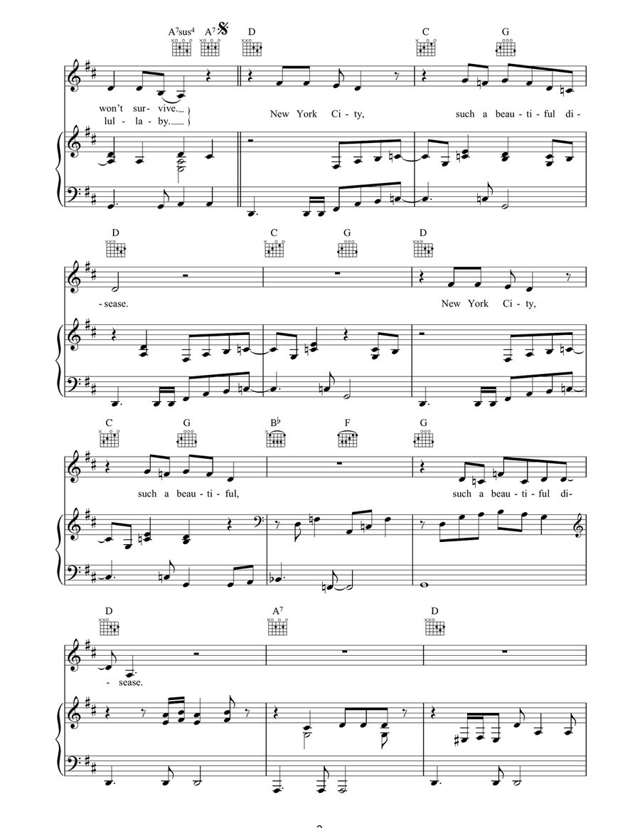 New York City New York City Piano, Vocal, Guitar scores gallery preview page 3