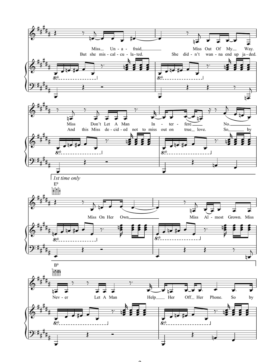Miss Independent Miss Independent Piano, Vocal, Guitar scores gallery preview page 2