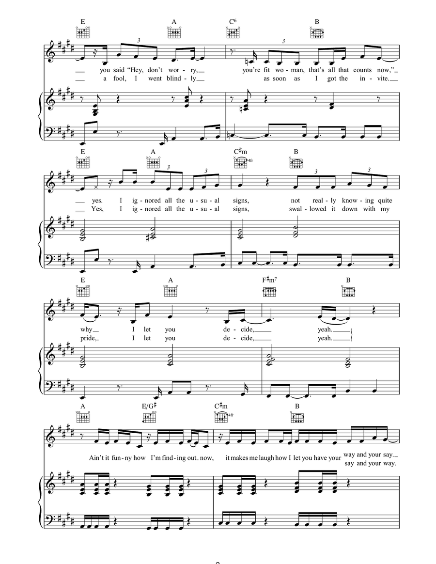 Under The Thumb Under The Thumb Piano, Vocal, Guitar scores gallery preview page 2