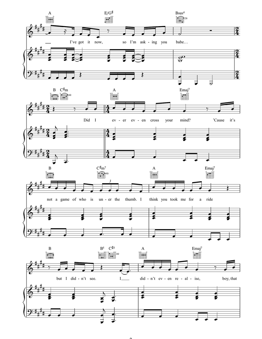 Under The Thumb Under The Thumb Piano, Vocal, Guitar scores gallery preview page 3