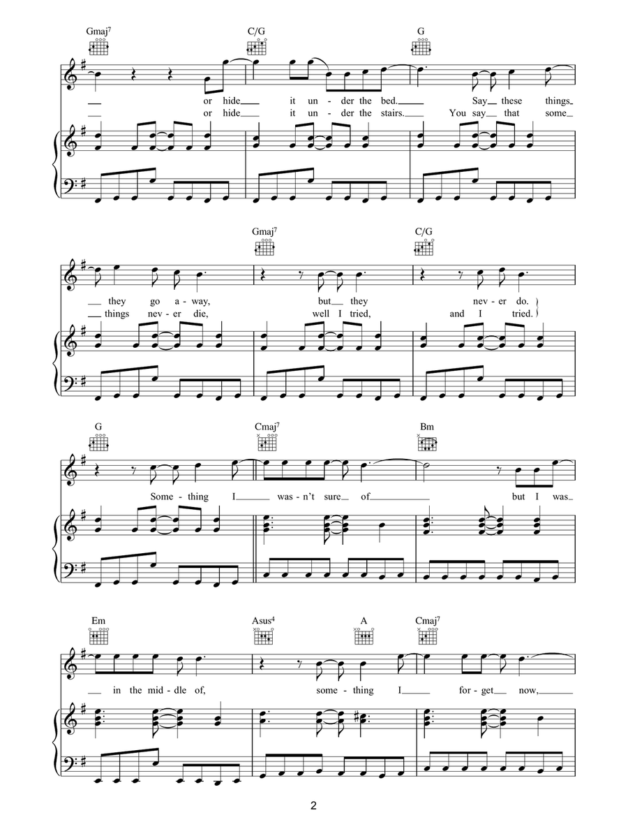 This Is The Last Time Piano, Vocal, Guitar scores gallery preview page 2