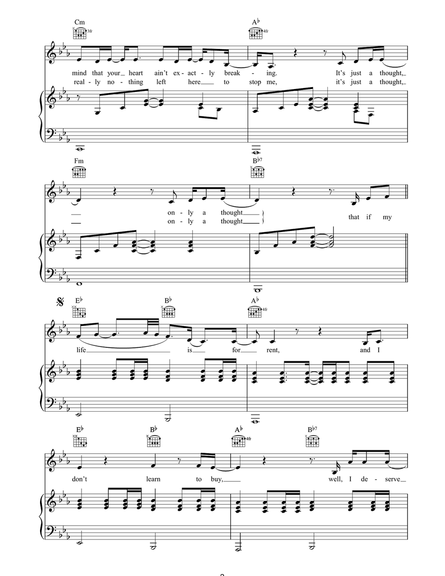 Life For Rent Life For Rent Piano, Vocal, Guitar scores gallery preview page 2