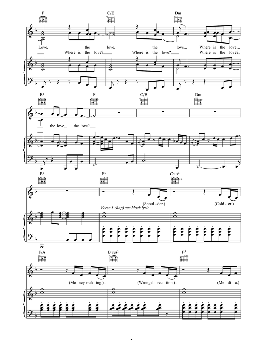 Where Is The Love Where Is The Love Acoustic Guitar scores gallery preview page 4