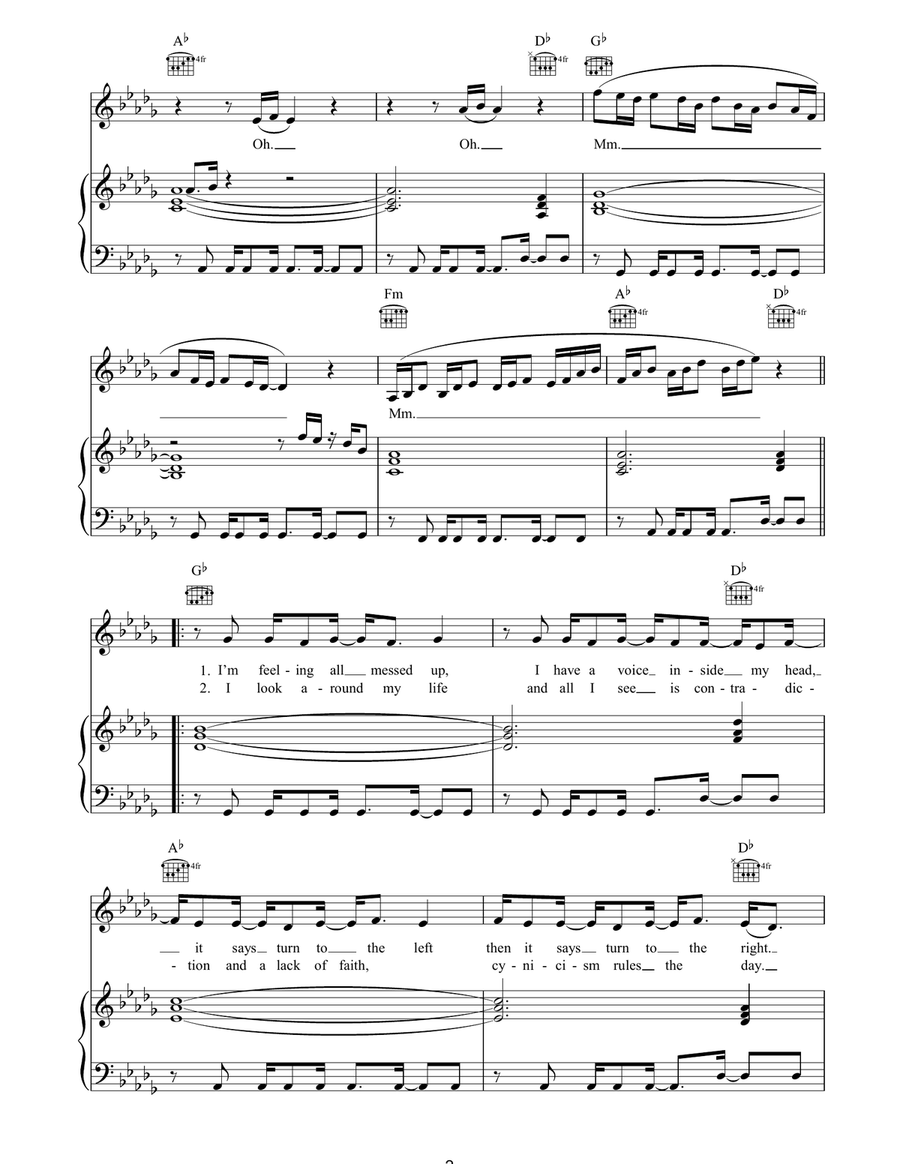 Mixed Up World Piano, Vocal, Guitar scores gallery preview page 2