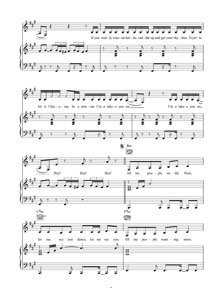 Me Against The Music (remix) Piano, Vocal, Guitar scores gallery preview page 4