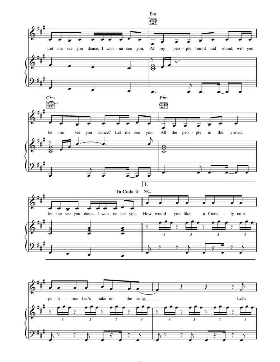 Me Against The Music (remix) Piano, Vocal, Guitar scores gallery preview page 5