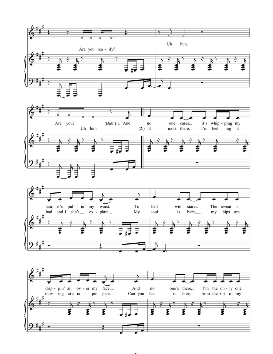 Me Against The Music Me Against The Music Piano, Vocal, Guitar scores gallery preview page 2