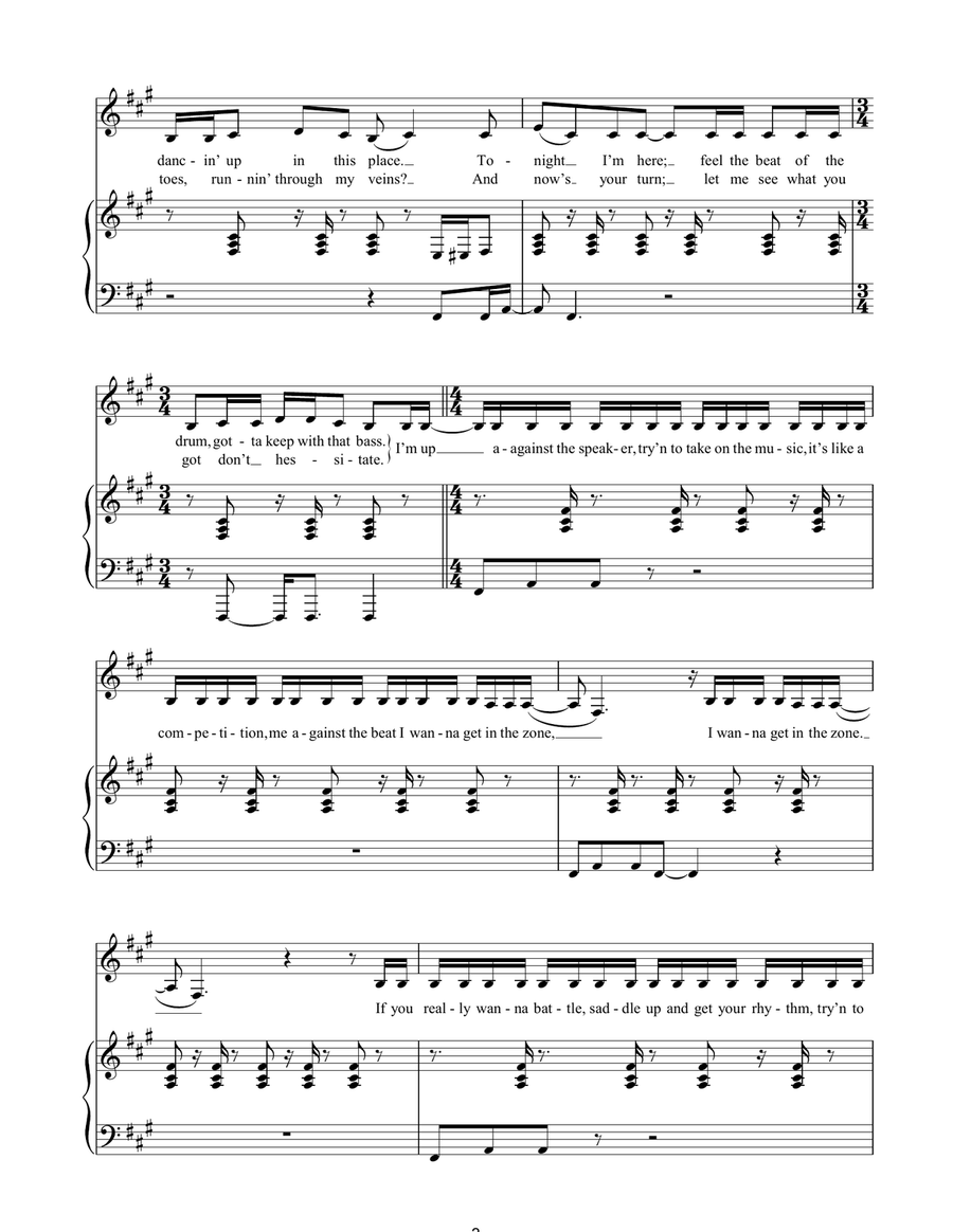 Me Against The Music Me Against The Music Piano, Vocal, Guitar scores gallery preview page 3
