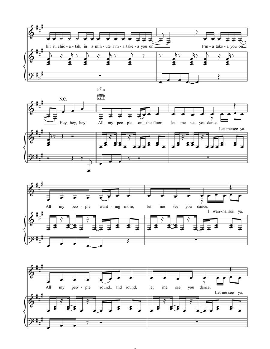 Me Against The Music Me Against The Music Piano, Vocal, Guitar scores gallery preview page 4