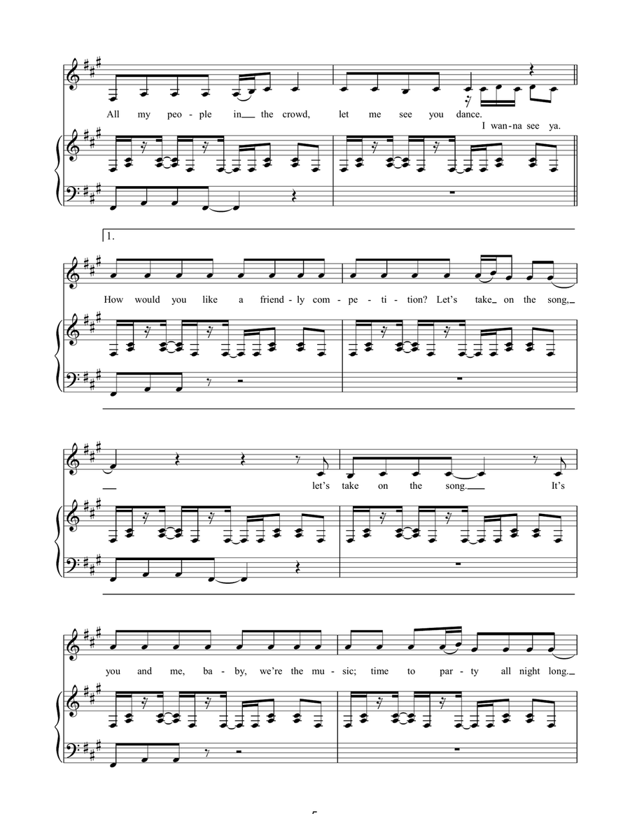 Me Against The Music Me Against The Music Piano, Vocal, Guitar scores gallery preview page 5