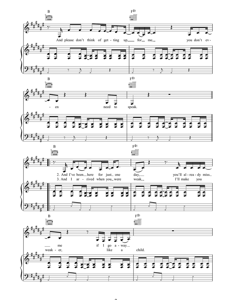 Don't Leave Home Piano, Vocal, Guitar scores gallery preview page 2