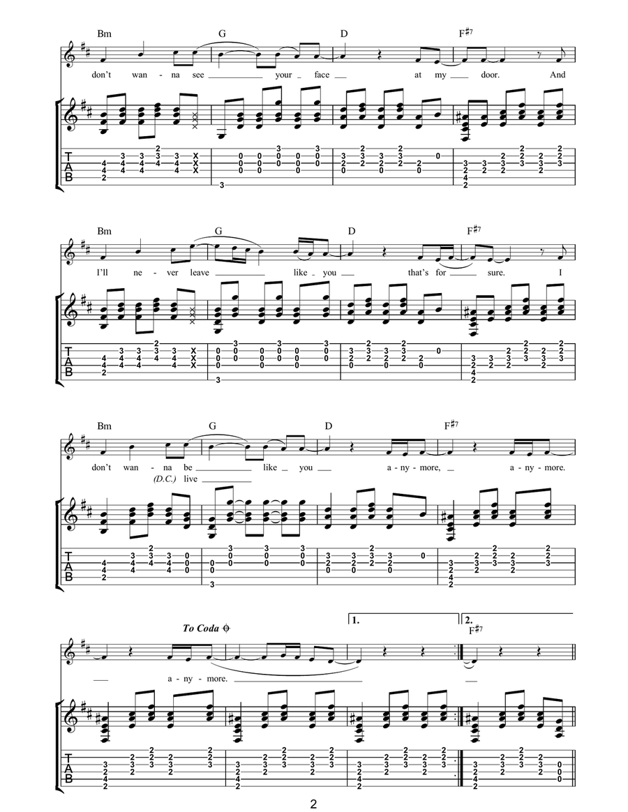 Paperclips Paperclips Acoustic Guitar scores gallery preview page 2