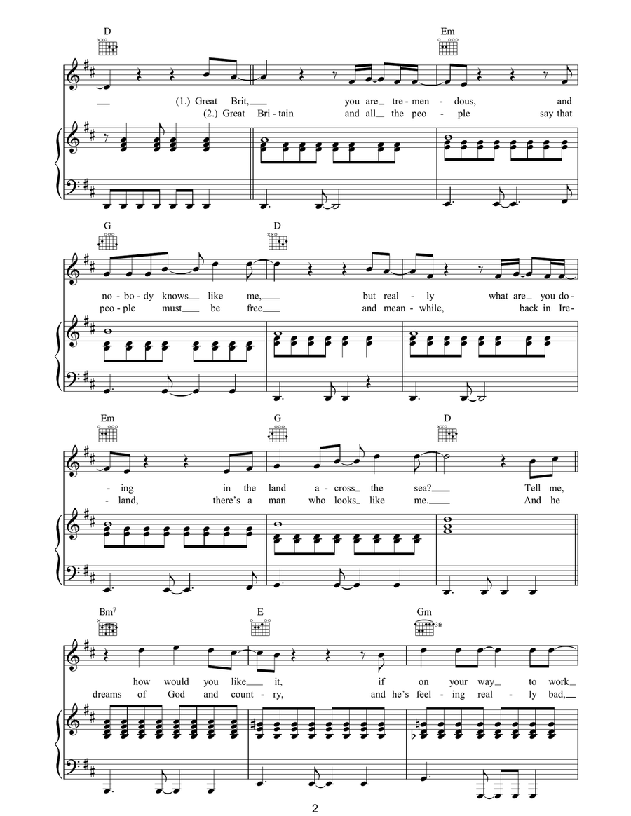 Give Ireland Back To The Irish Acoustic Guitar scores gallery preview page 2