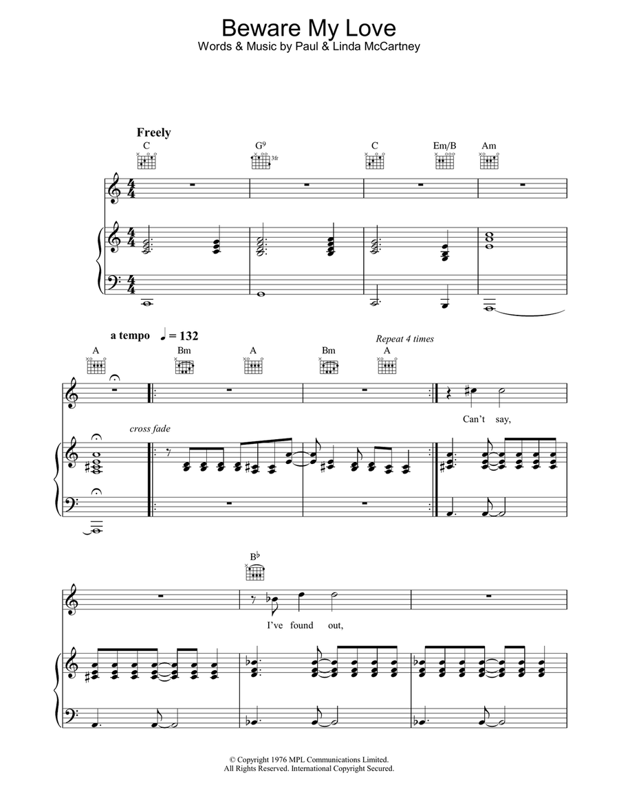 Beware My Love Acoustic Guitar scores gallery preview page 1