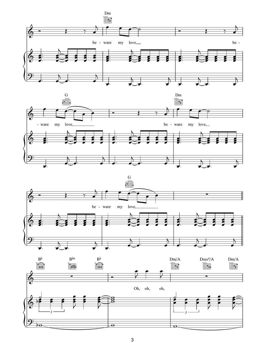 Beware My Love Acoustic Guitar scores gallery preview page 3