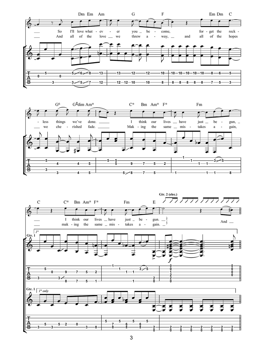Falling Away With You Acoustic Guitar scores gallery preview page 3