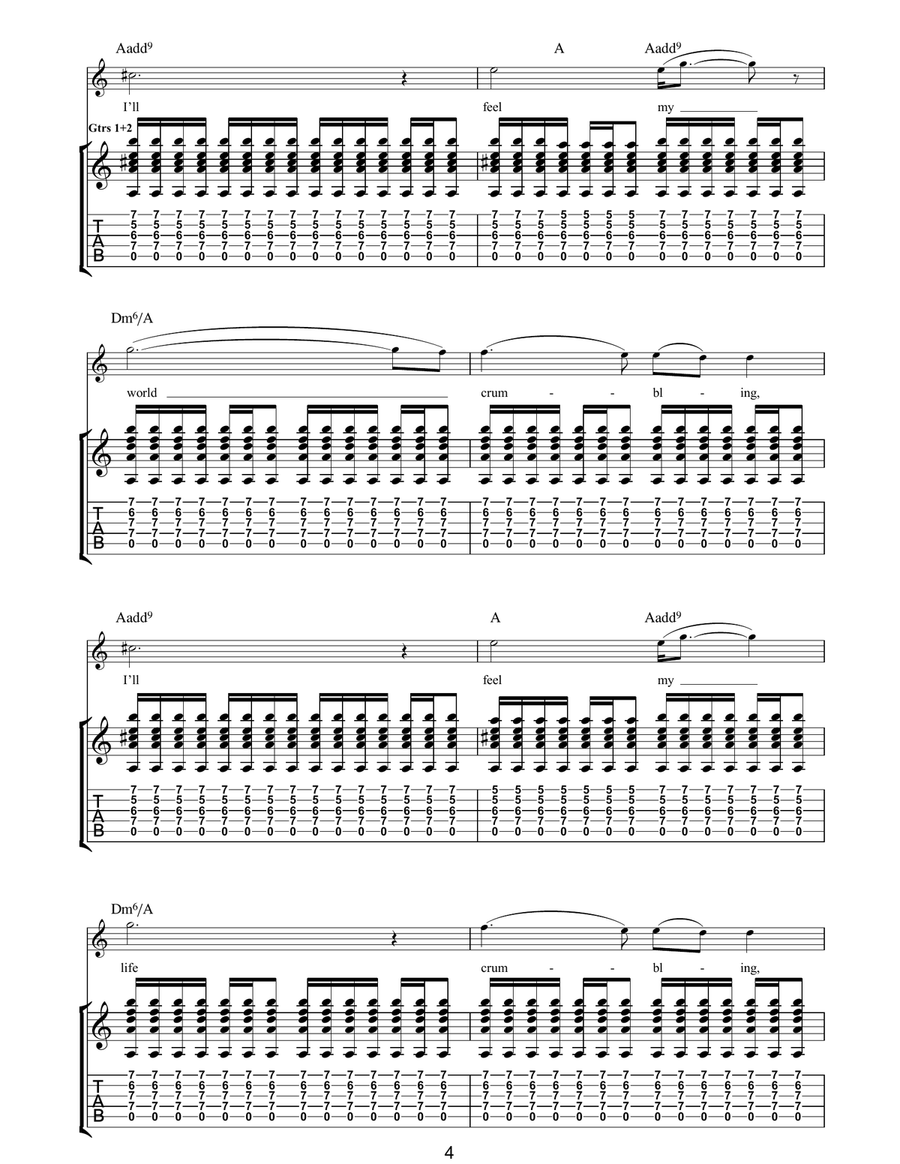 Falling Away With You Acoustic Guitar scores gallery preview page 4