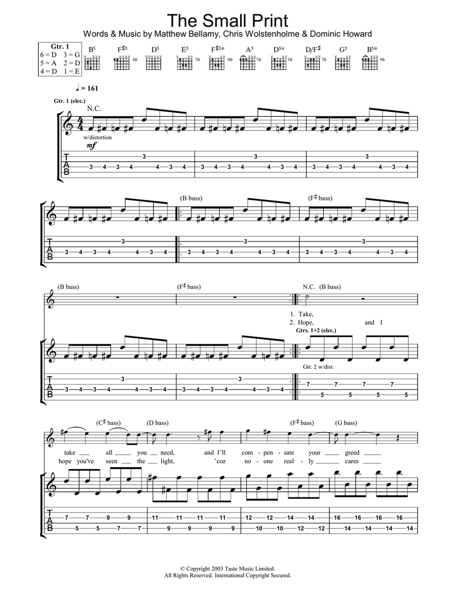 The Small Print Acoustic Guitar scores gallery preview page 1