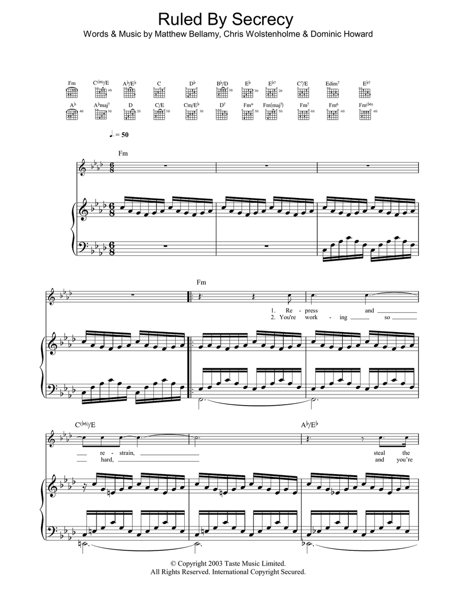 Ruled By Secrecy Acoustic Guitar scores gallery preview page 1