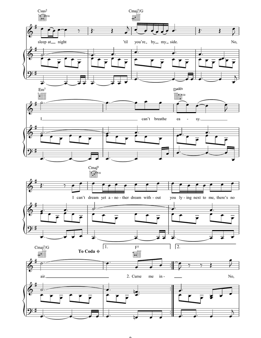 Breathe Easy Breathe Easy Piano, Vocal, Guitar scores gallery preview page 3