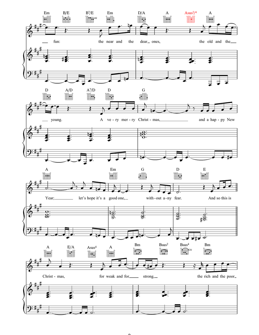 Happy Xmas (War Is Over) Happy Xmas (War Is Over) Acoustic Guitar scores gallery preview page 2