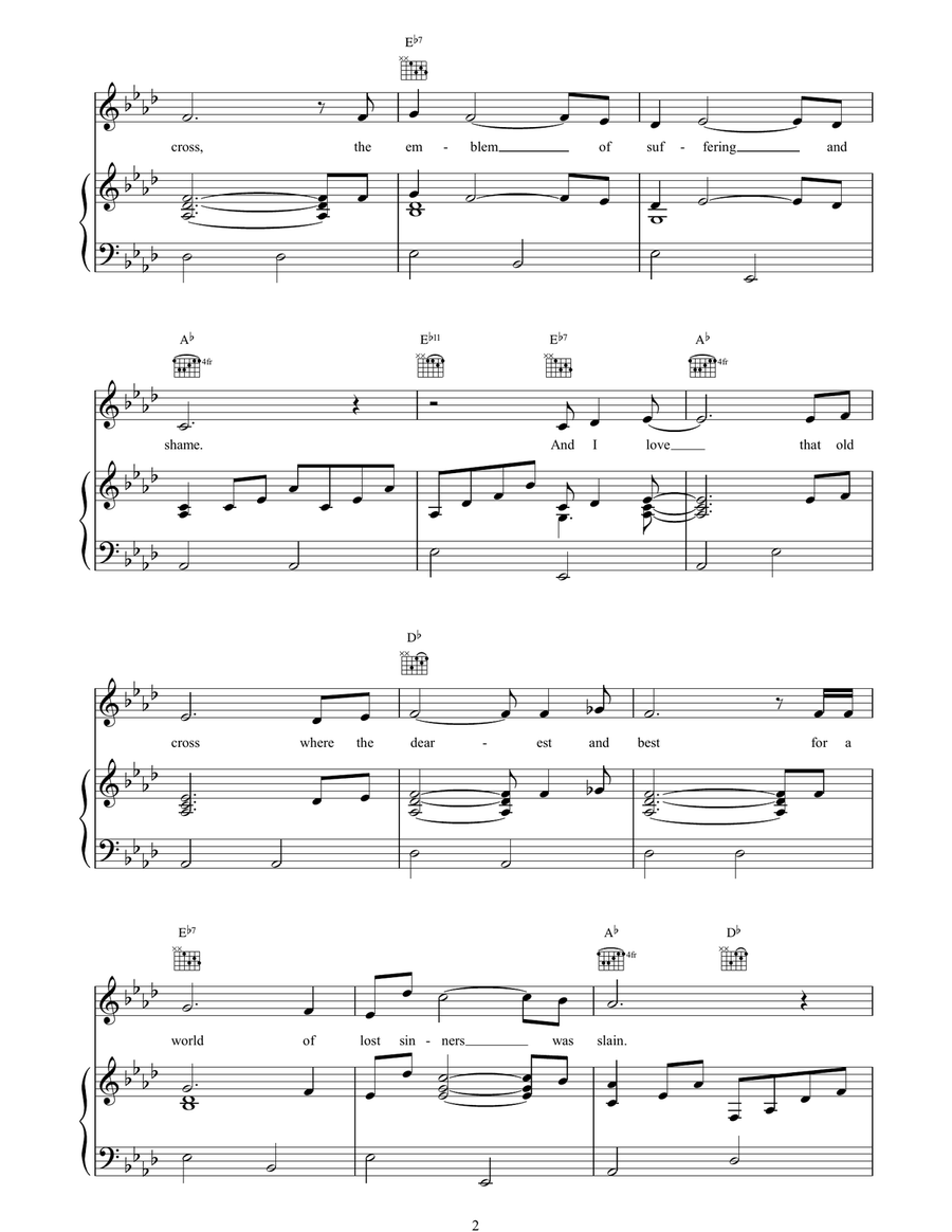 The Old Rugged Cross The Old Rugged Cross Piano, Vocal, Guitar scores gallery preview page 2