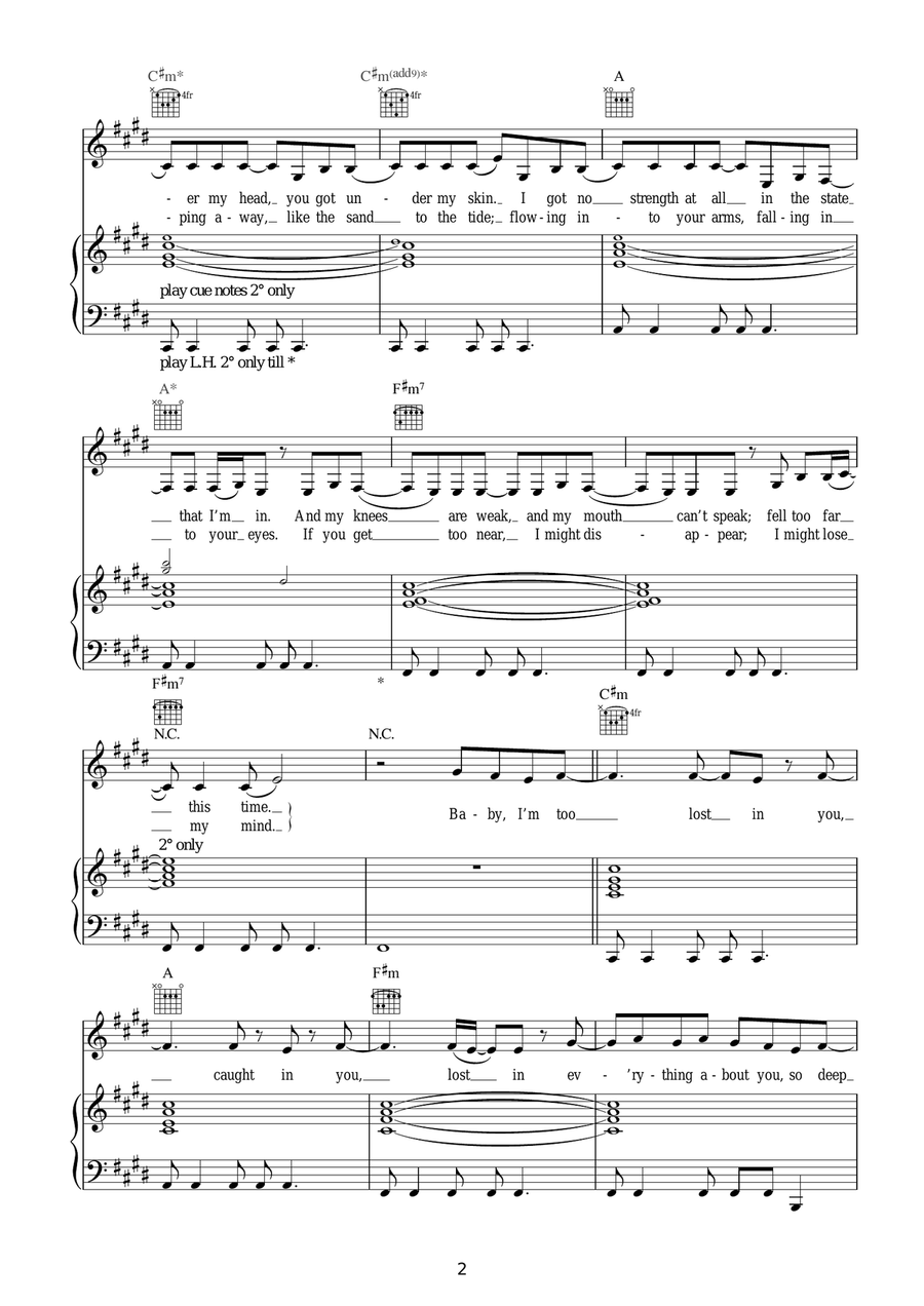Too Lost In You Too Lost In You Piano, Vocal, Guitar scores gallery preview page 2