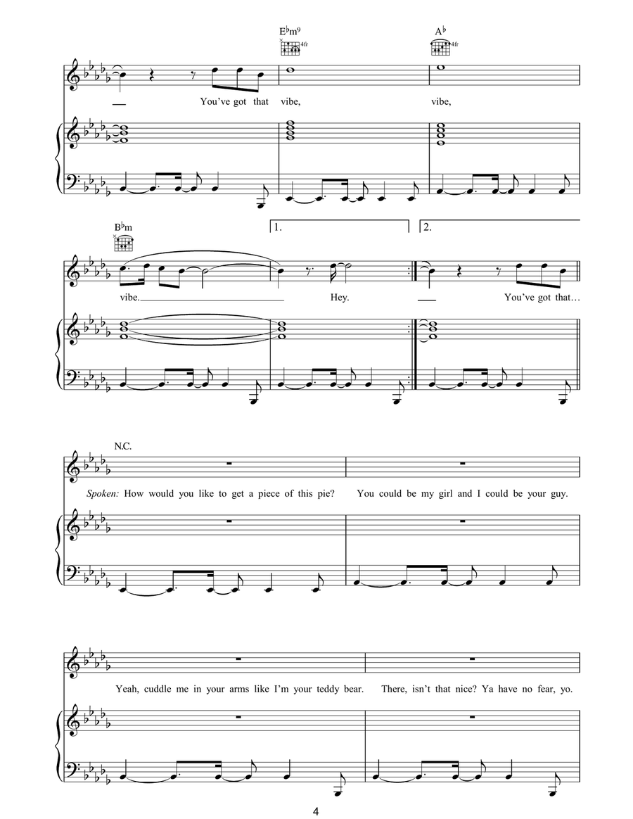 She's Got That Vibe She's Got That Vibe Piano, Vocal, Guitar scores gallery preview page 4