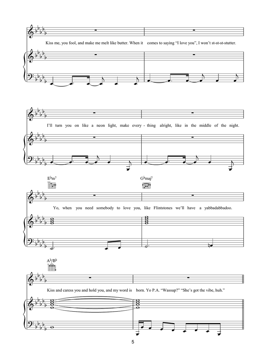 She's Got That Vibe She's Got That Vibe Piano, Vocal, Guitar scores gallery preview page 5