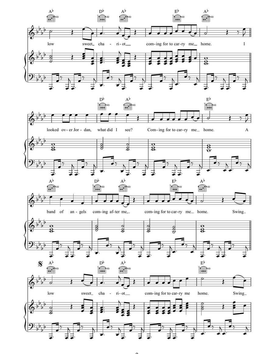 Swing Low Swing Low Piano, Vocal, Guitar scores gallery preview page 2