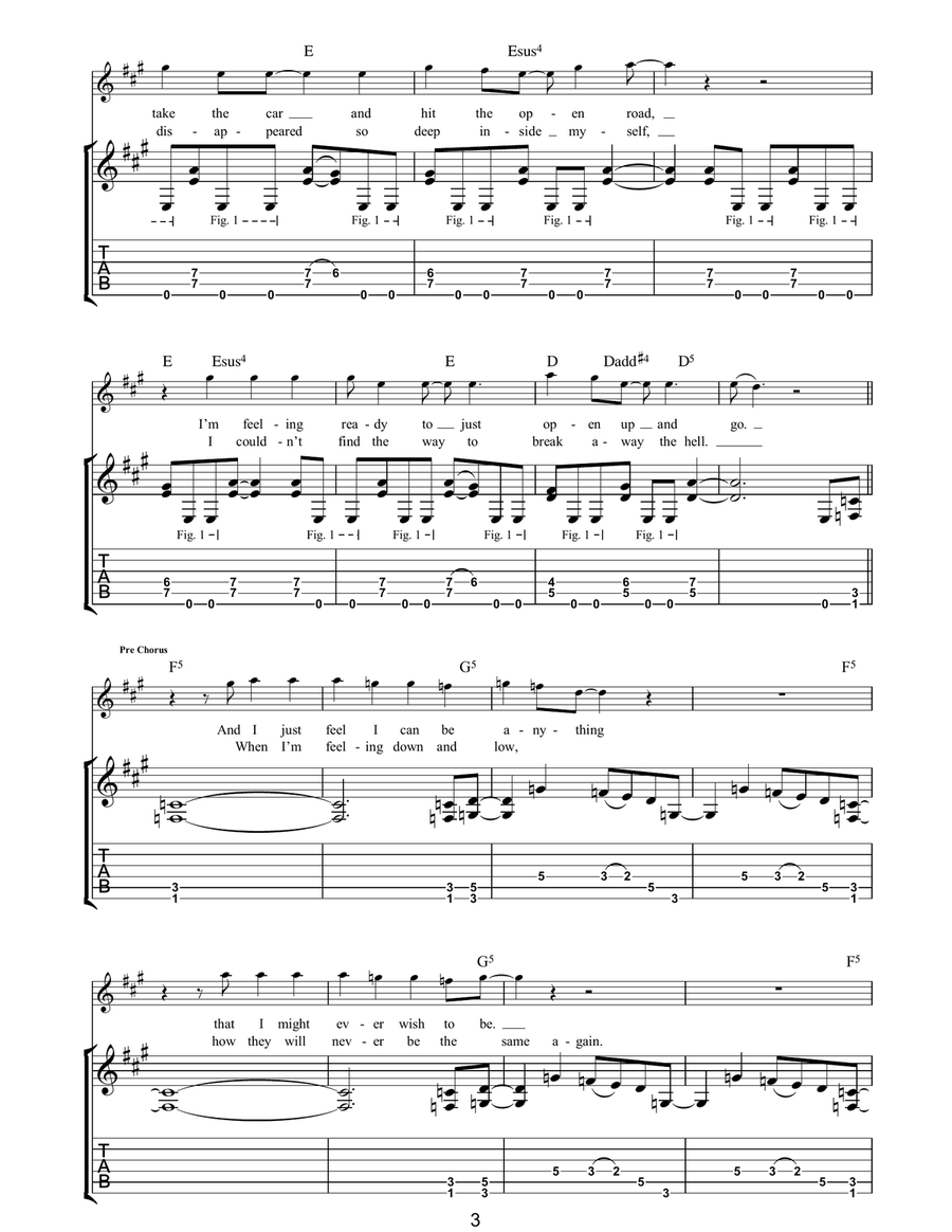 Wildest Dreams Wildest Dreams Guitar Tablature scores gallery preview page 3