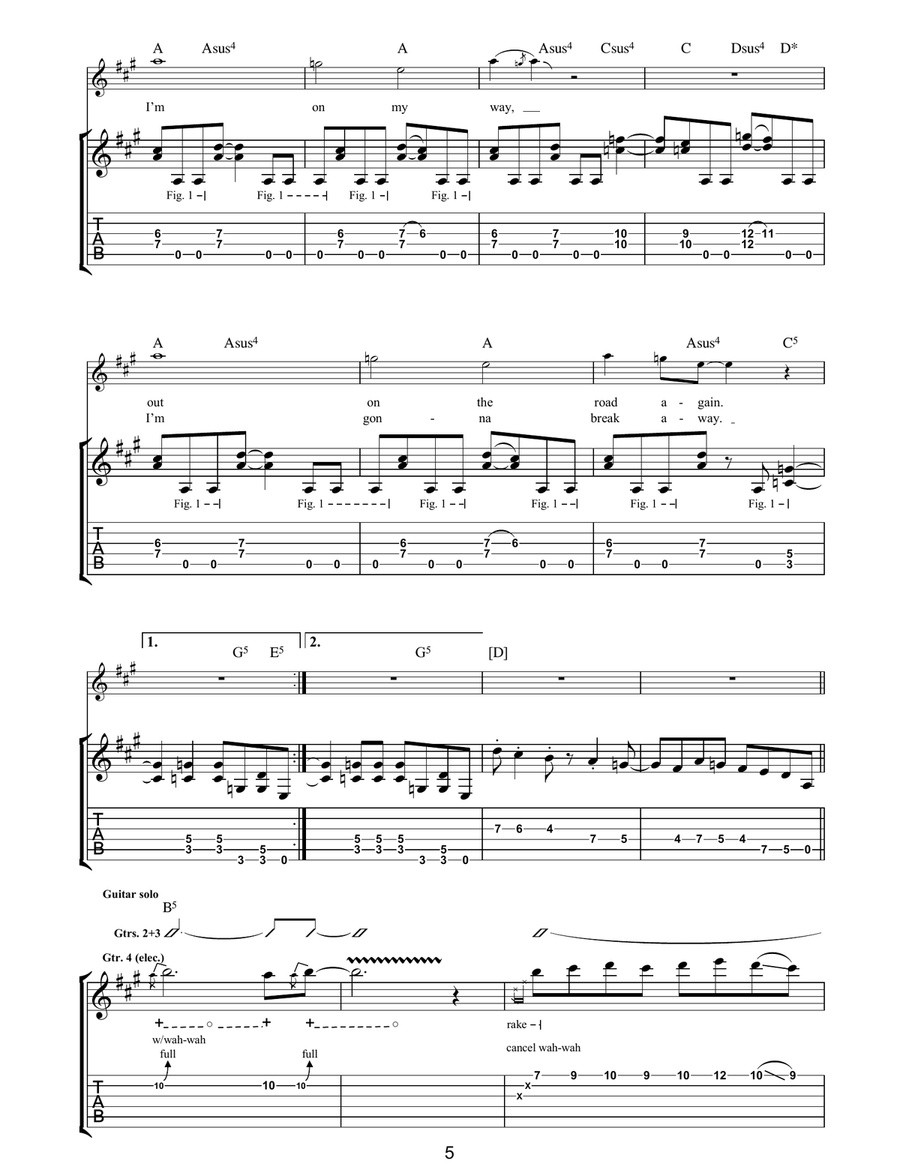 Wildest Dreams Wildest Dreams Guitar Tablature scores gallery preview page 5