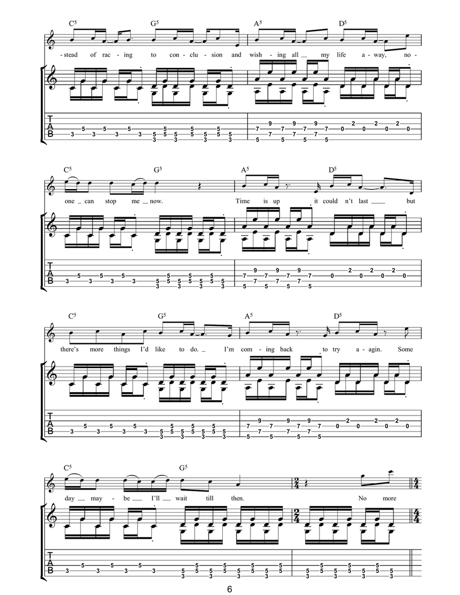No More Lies No More Lies Guitar Tablature scores gallery preview page 6