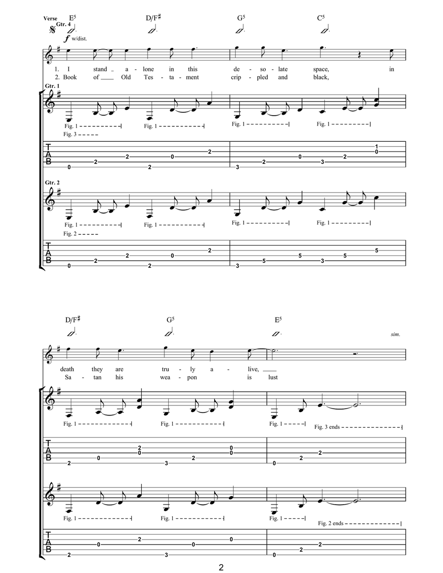 Montsegur Montsegur Guitar Tablature scores gallery preview page 2