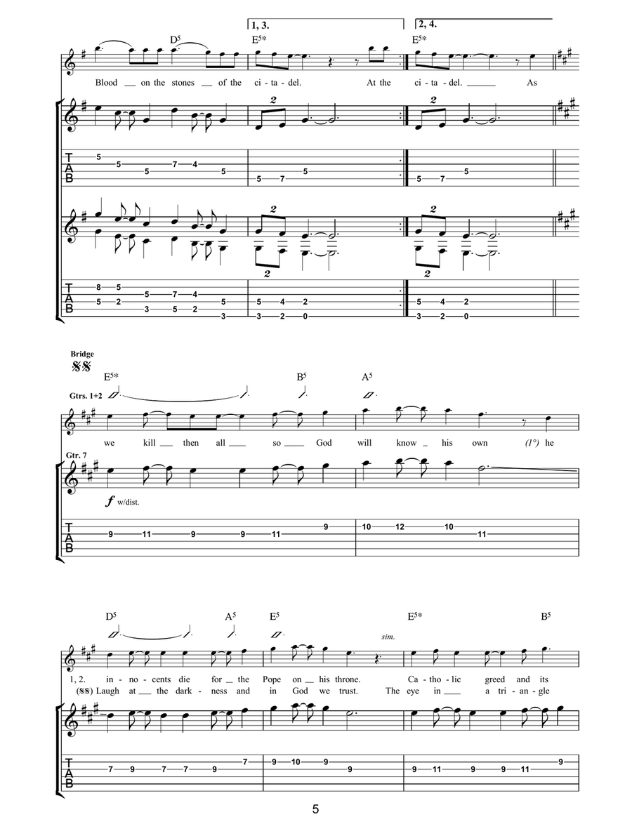 Montsegur Montsegur Guitar Tablature scores gallery preview page 5