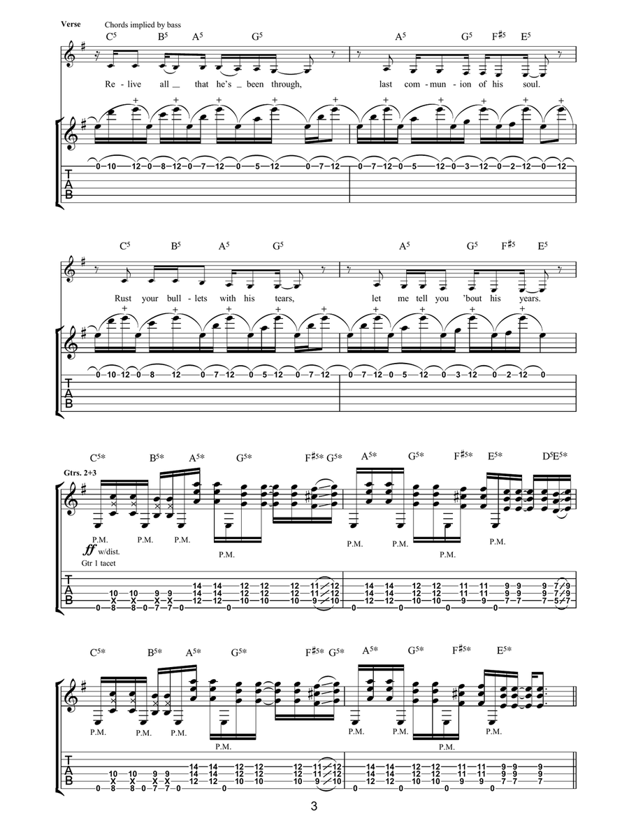 Paschendale Paschendale Guitar Tablature scores gallery preview page 3