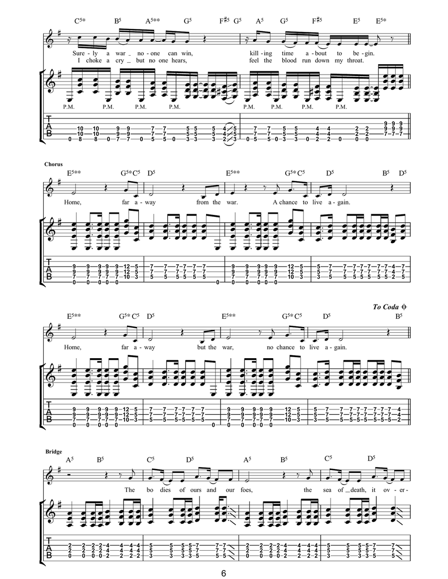 Paschendale Paschendale Guitar Tablature scores gallery preview page 6