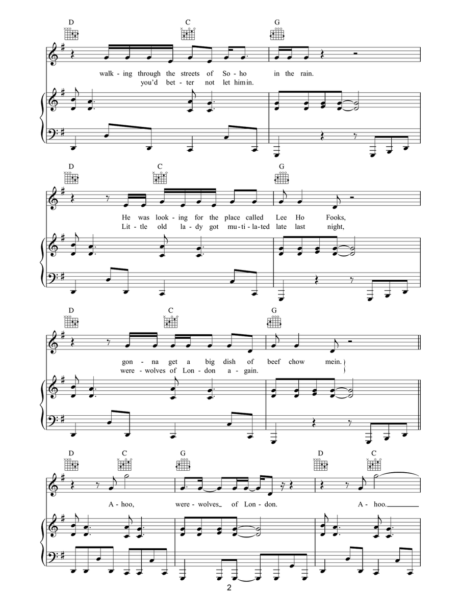 Werewolves Of London Werewolves Of London Acoustic Guitar scores gallery preview page 2