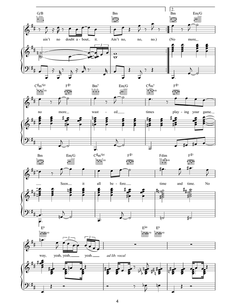 Your Game Your Game Piano, Vocal, Guitar scores gallery preview page 4