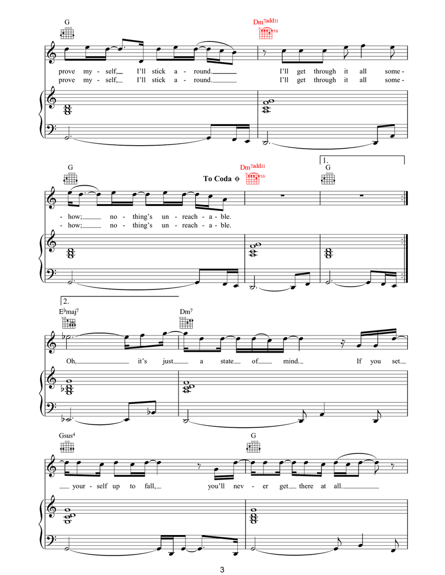 Stronger Piano, Vocal, Guitar scores gallery preview page 3