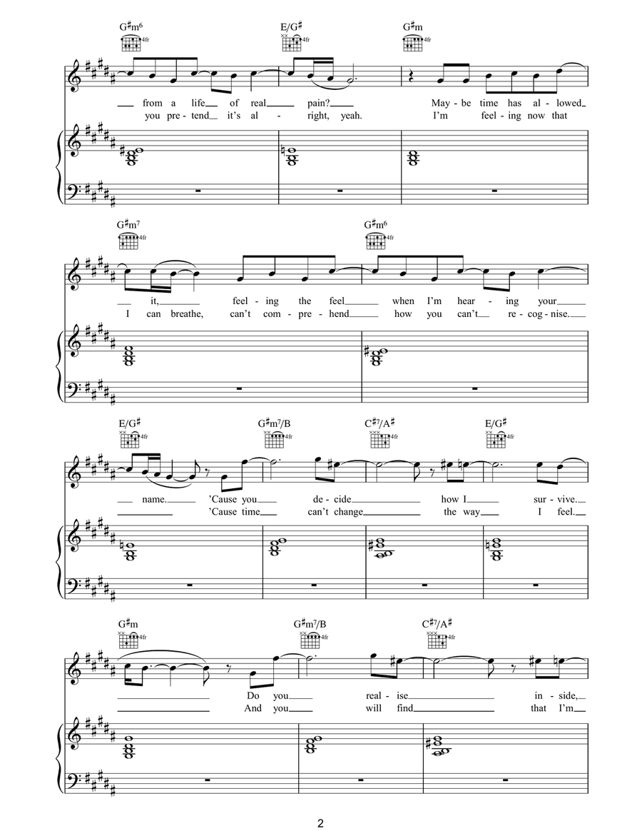 Free Free Piano, Vocal, Guitar scores gallery preview page 2