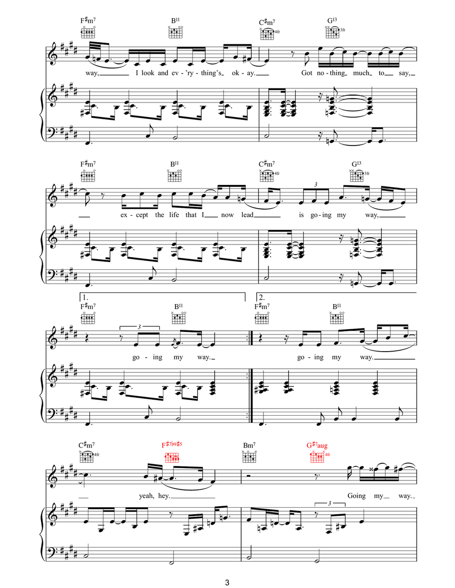 Going My Way Going My Way Piano, Vocal, Guitar scores gallery preview page 3