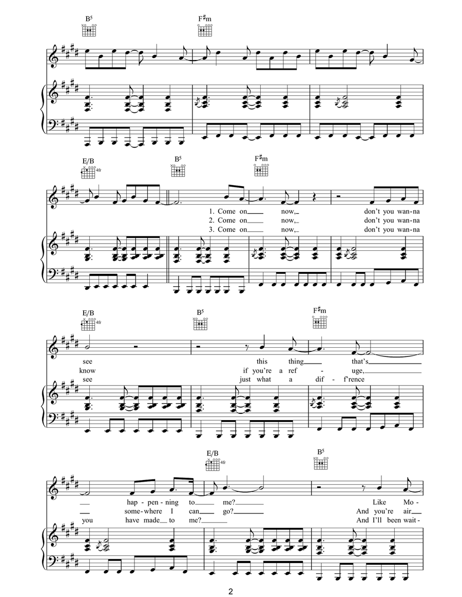Moses Moses Piano, Vocal, Guitar scores gallery preview page 2