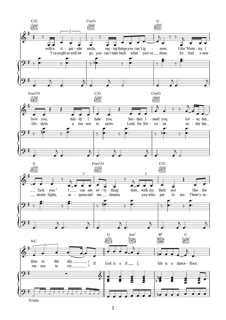 God Is A DJ God Is A DJ Acoustic Guitar scores gallery preview page 2
