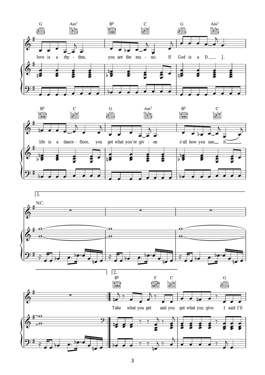God Is A DJ God Is A DJ Acoustic Guitar scores gallery preview page 3