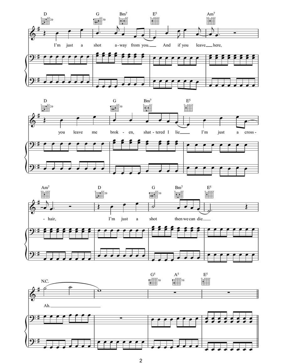 Take Me Out Take Me Out Piano, Vocal, Guitar scores gallery preview page 2