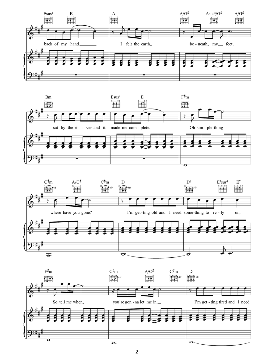 Somewhere Only We Know Somewhere Only We Know Acoustic Guitar scores gallery preview page 2