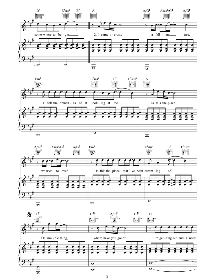 Somewhere Only We Know Somewhere Only We Know Acoustic Guitar scores gallery preview page 3